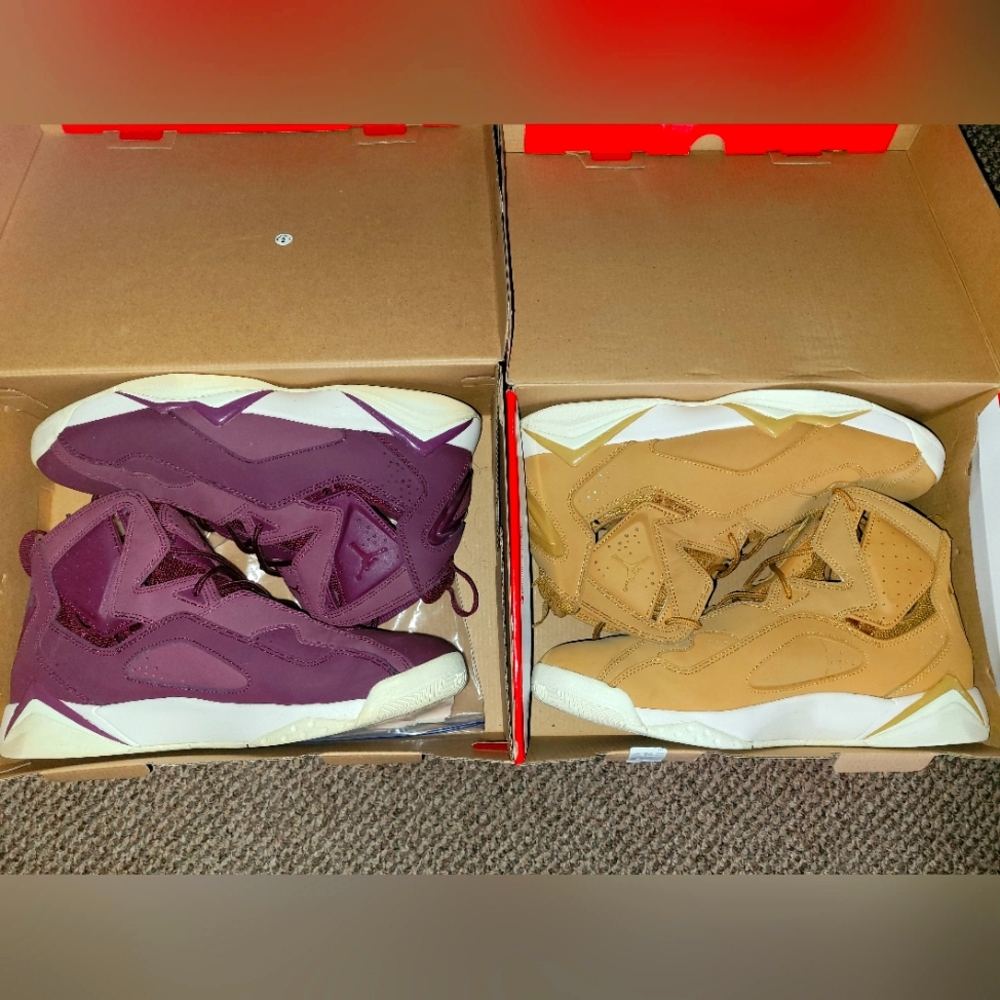 Jordan true flight Bordeaux and tan suede